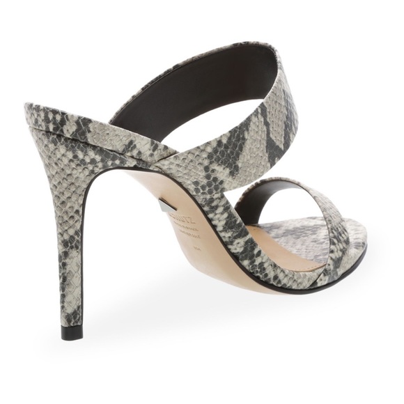 Schutz Snakeskin Embossed Leather Mules - Picture 5 of 11